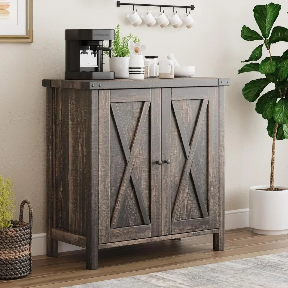 Buffet Cabinet Farmhouse Storage Cabinet with Doors and Shelves, Buffets and Sideboards Entryway Cabinet with Storage Accent