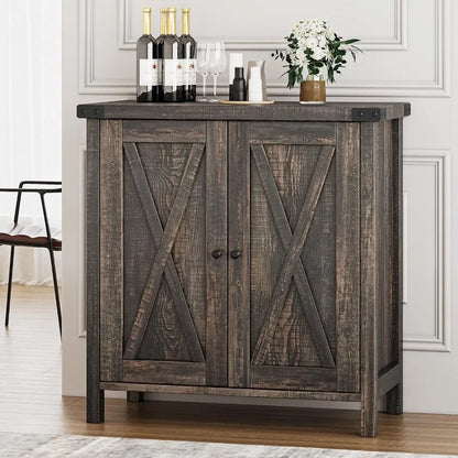 Buffet Cabinet Farmhouse Storage Cabinet with Doors and Shelves, Buffets and Sideboards Entryway Cabinet with Storage Accent